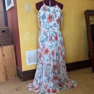 Elegant Floral Print Maxi Dress